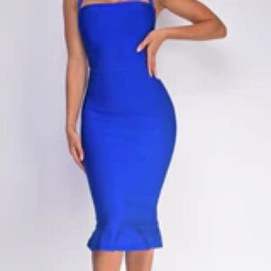 Chic Royal Blue Midi Dress